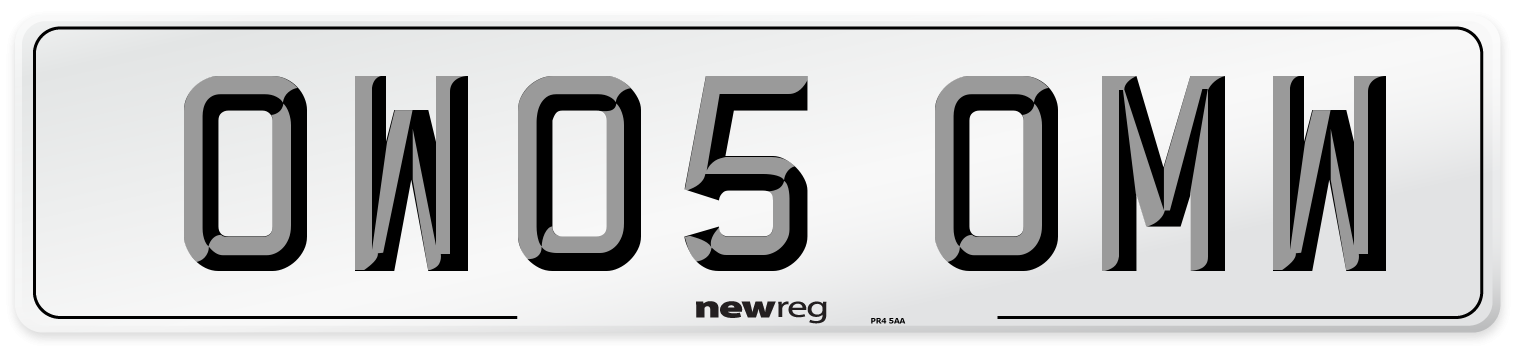 OW05 OMW Number Plate from New Reg